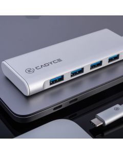 CADYCE CA-C3HE USB-C™ to 3 Port USB 3.0 Hub with Gigabit Ethernet Adapter (WHITE)