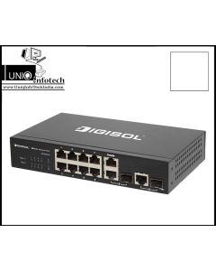 DIGISOL 8 Port 10/100Mbps Layer 2 Switch with 2 Gigabit Combo Ports