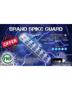Spike Guard 6 Way Socket with Single Switch