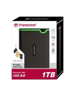 Transcend StoreJet 1 TB Military Drop Tested USB 3.0 External Hard Drive TS1TSJ25M3